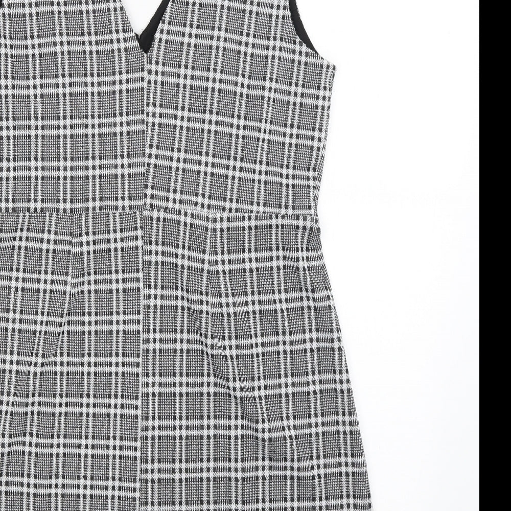 George Womens Grey Plaid  Basic Tank Size 14