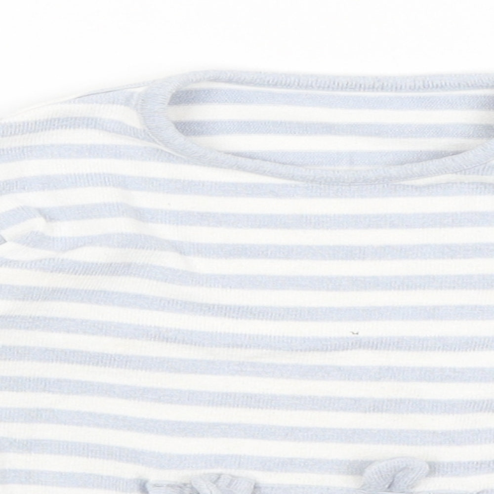 M&S Baby Blue Striped  Pullover Jumper Size 18-24 Months