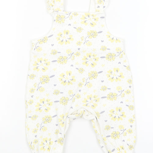 Disney Baby Baby White Floral  Dungaree One-Piece Size 0-3 Months  - Winnie the Pooh