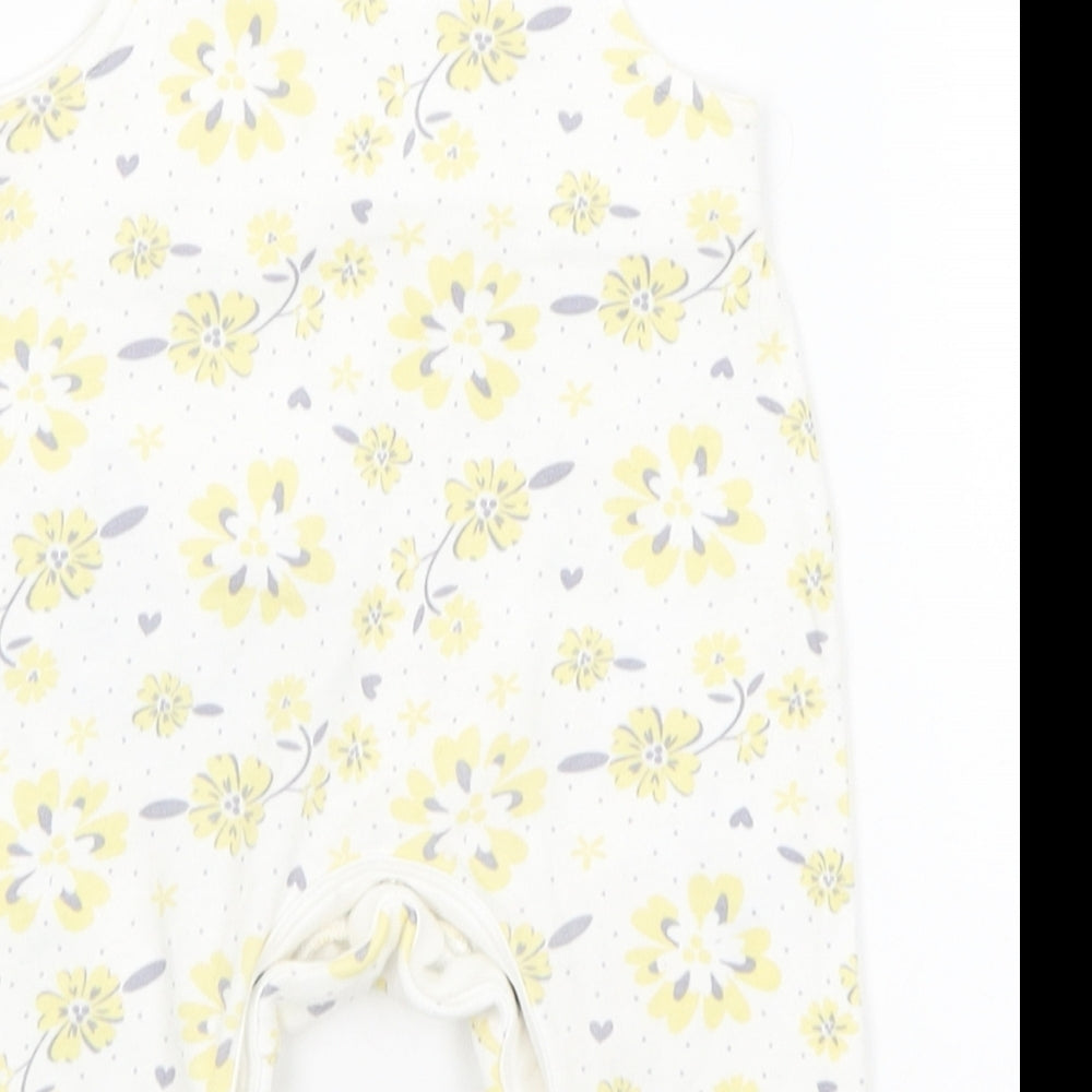 Disney Baby Baby White Floral  Dungaree One-Piece Size 0-3 Months  - Winnie the Pooh