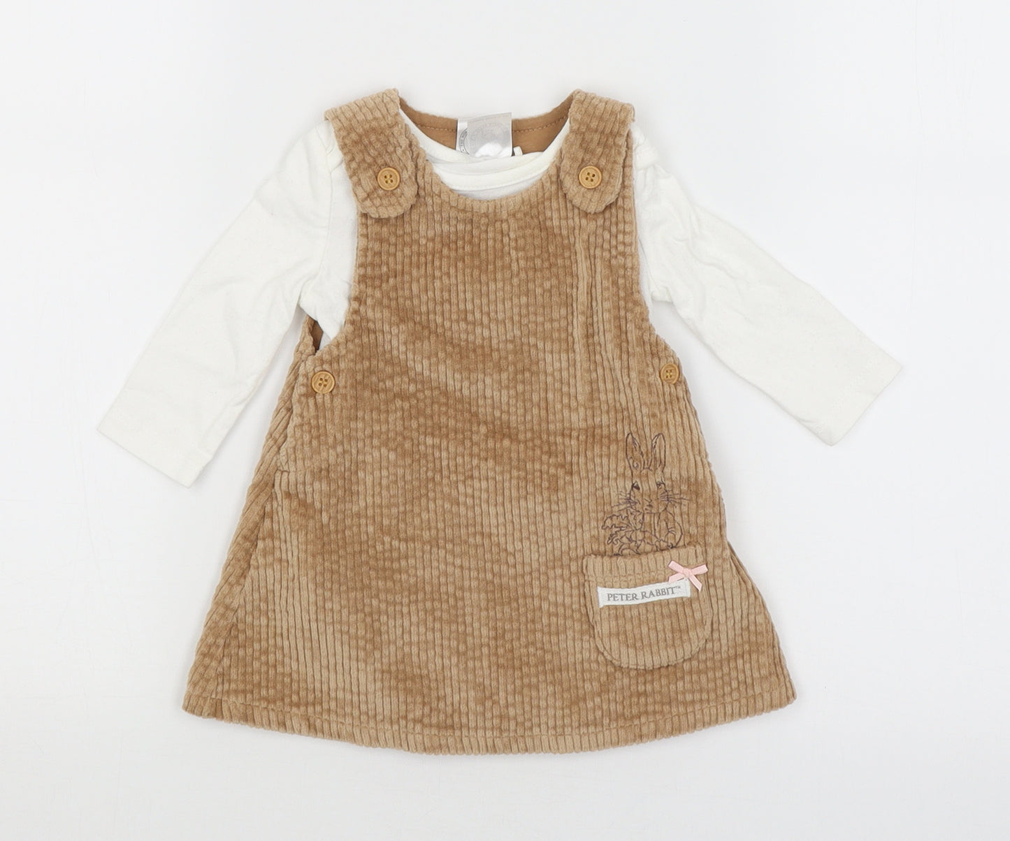 TU Baby Brown   Dress Set Outfit/Set Size 0-3 Months
