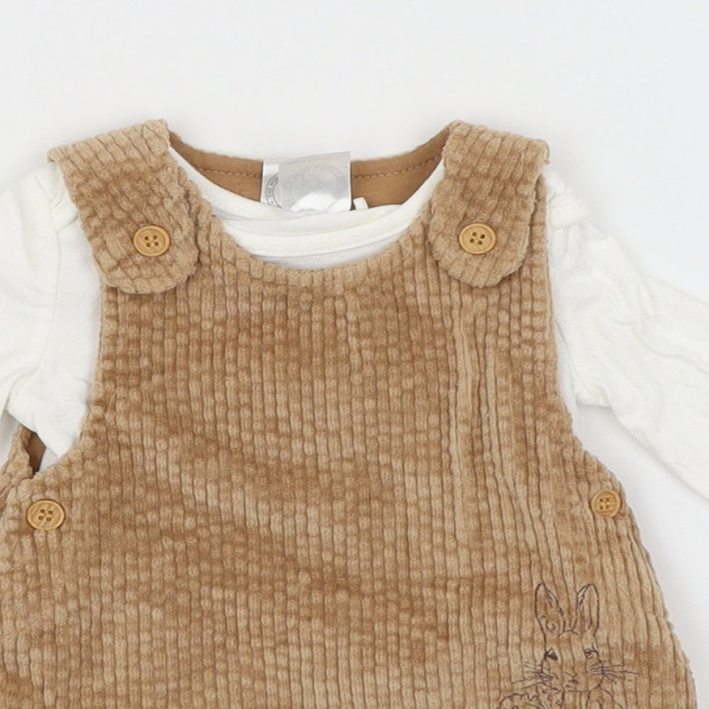 TU Baby Brown   Dress Set Outfit/Set Size 0-3 Months