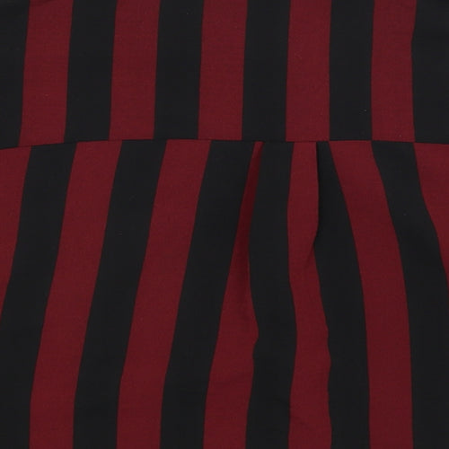 New Look Girls Red Striped  Cropped Button-Up Size 14 Years