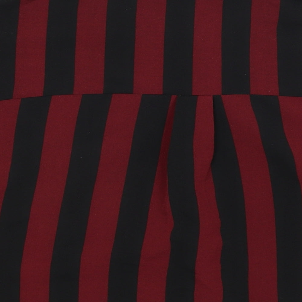 New Look Girls Red Striped  Cropped Button-Up Size 14 Years
