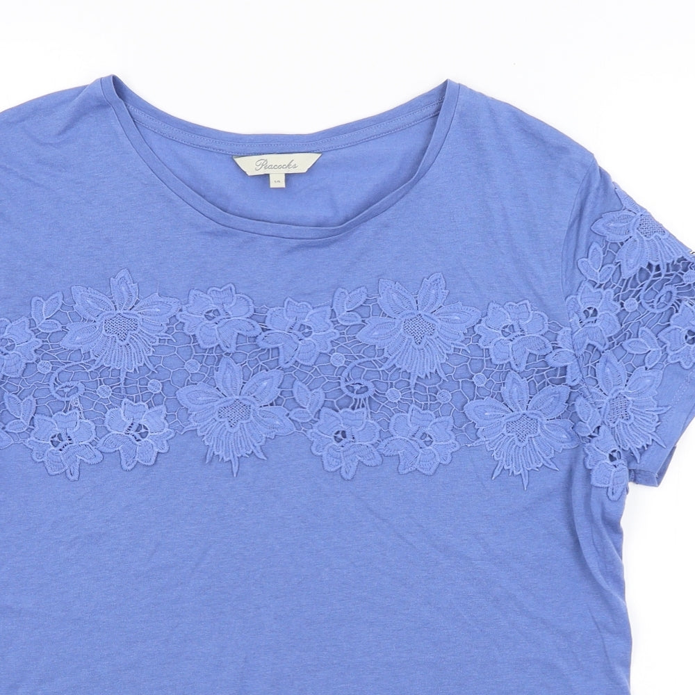 Peacocks Womens Blue   Basic T-Shirt Size 14