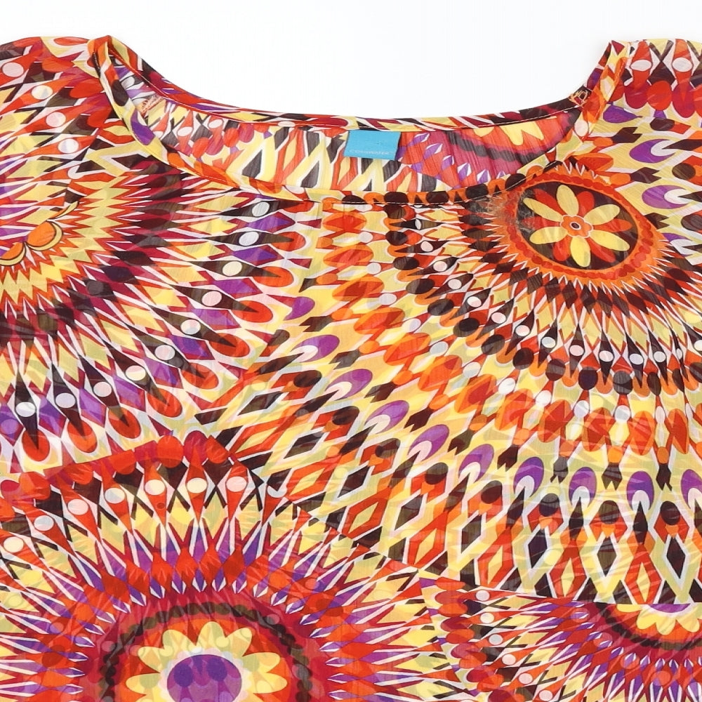 Coolwater Womens Orange Geometric  Basic Blouse Size 10