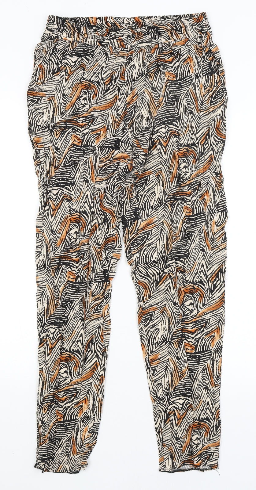 George Womens Orange Animal Print  Capri Trousers Size 10 L26.5 in