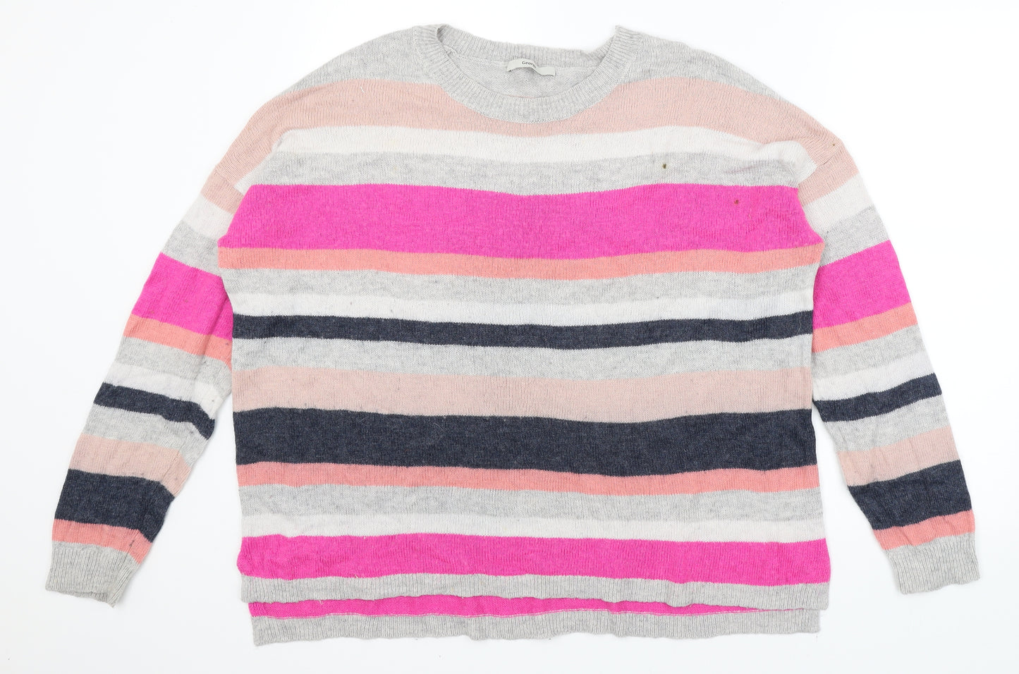 George Womens Grey Striped  Pullover Jumper Size 20