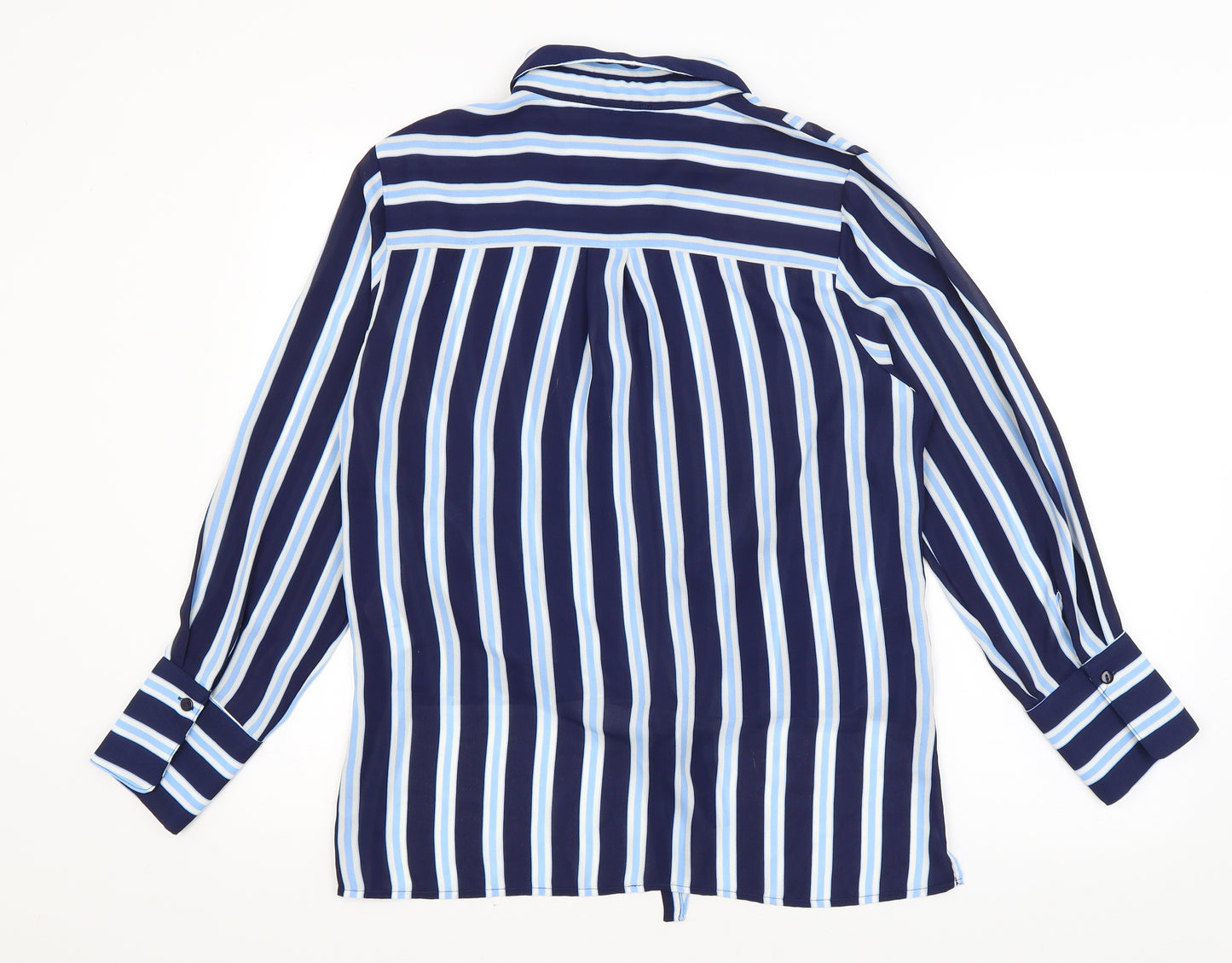 New Look Womens Blue Striped  Basic Button-Up Size 14