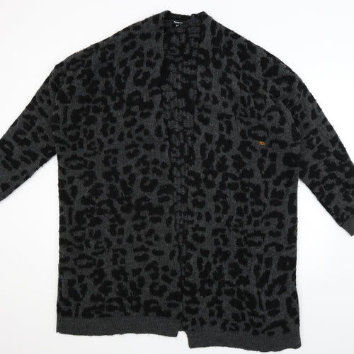 Pep & Co Womens Black Animal Print  Wrap Jumper Size 16