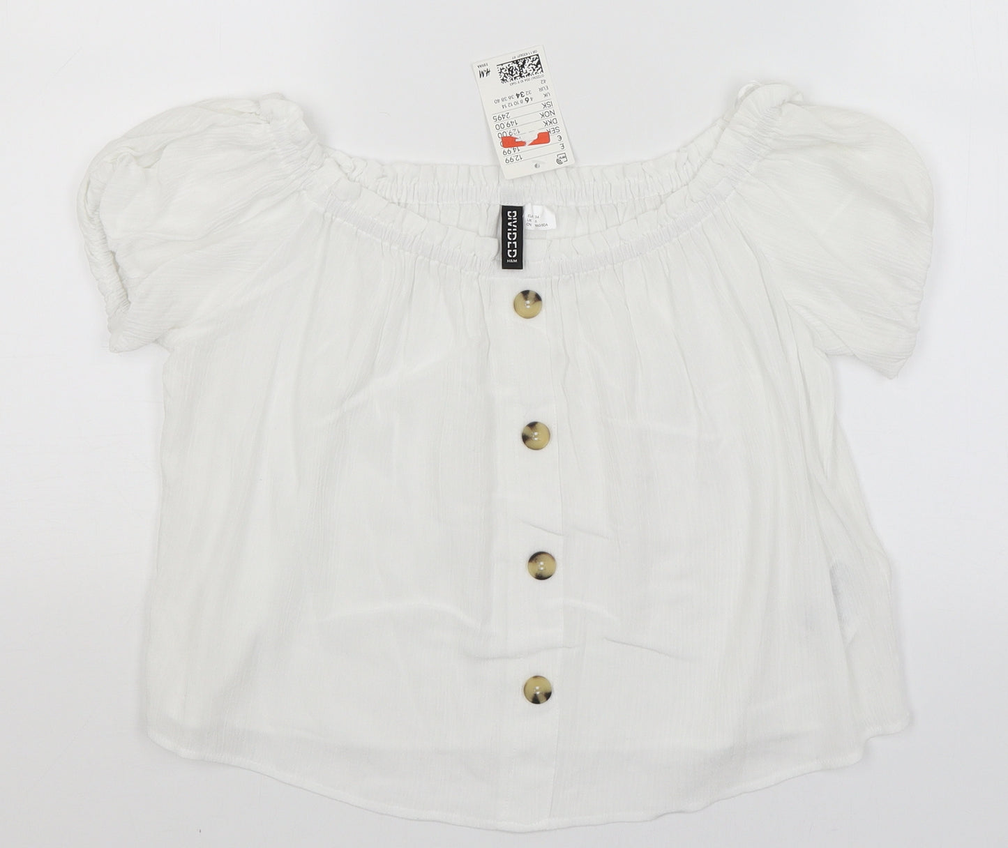 Divided Womens White   Basic T-Shirt Size 6