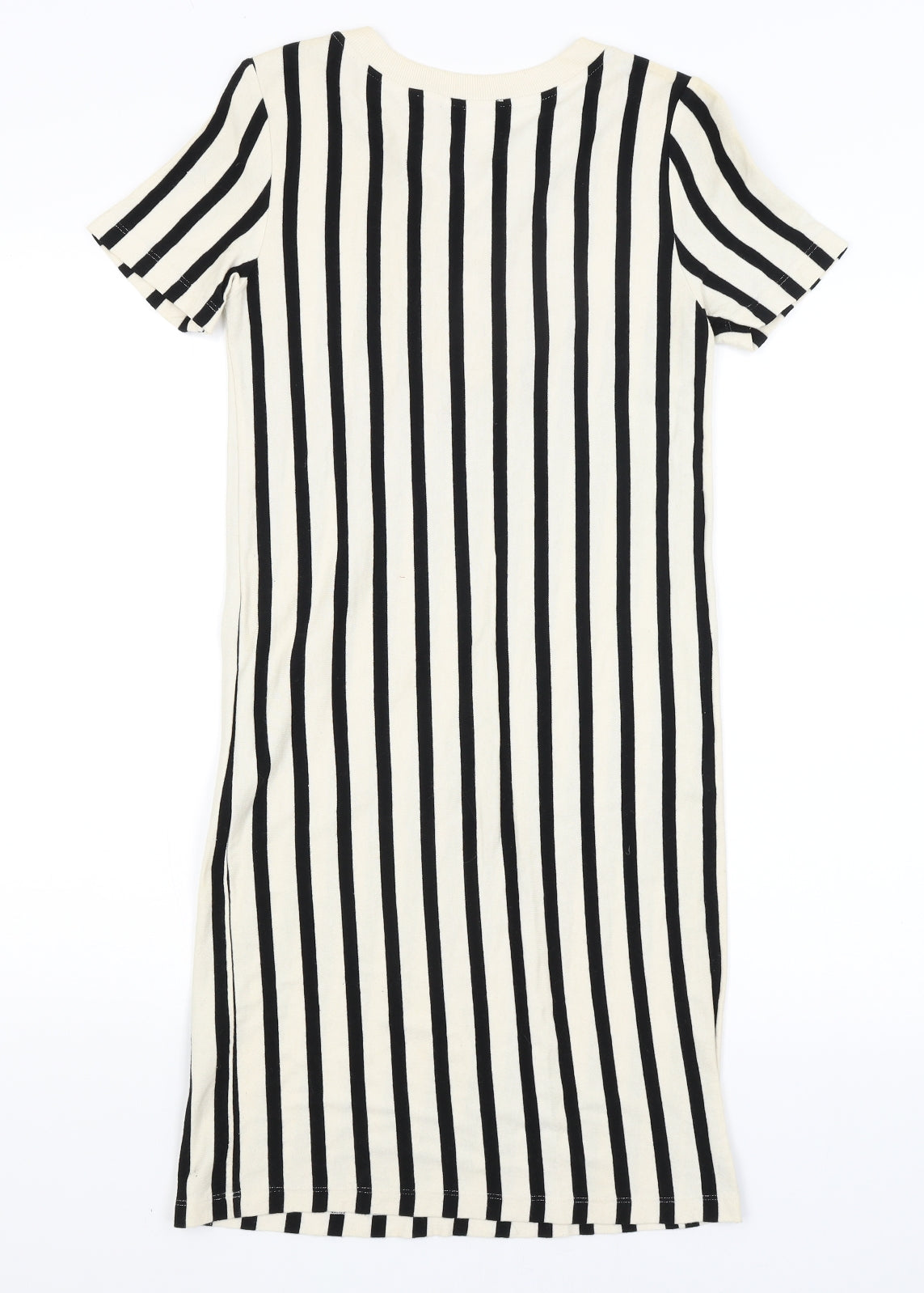 Zara Womens Ivory Striped  T-Shirt Dress  Size S