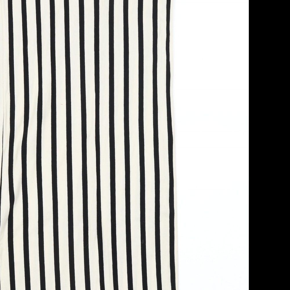 Zara Womens Ivory Striped  T-Shirt Dress  Size S
