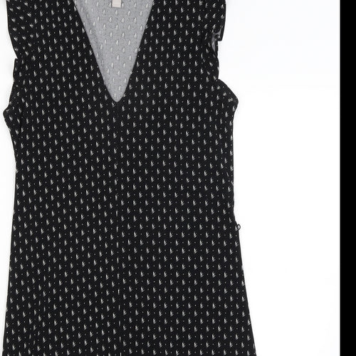 H&M Womens Black Polka Dot  T-Shirt Dress  Size XS