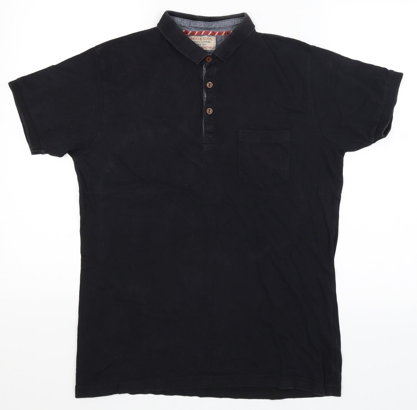 Brave Soul Mens Black    T-Shirt Size M
