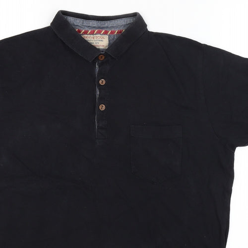 Brave Soul Mens Black    T-Shirt Size M
