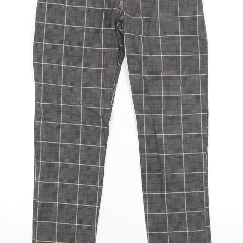 Toffee Womens Grey Plaid  Trousers  Size S L27.5 in