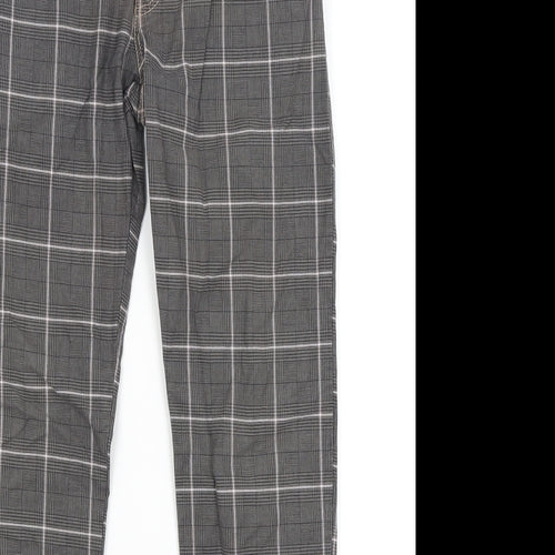 Toffee Womens Grey Plaid  Trousers  Size S L27.5 in
