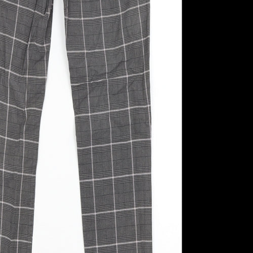 Toffee Womens Grey Plaid  Trousers  Size S L27.5 in