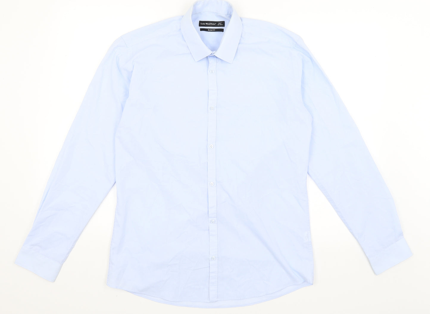 Cedar Wood State Mens Blue    Dress Shirt Size 15.5