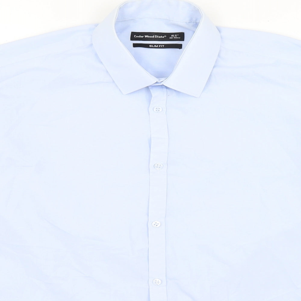 Cedar Wood State Mens Blue    Dress Shirt Size 15.5