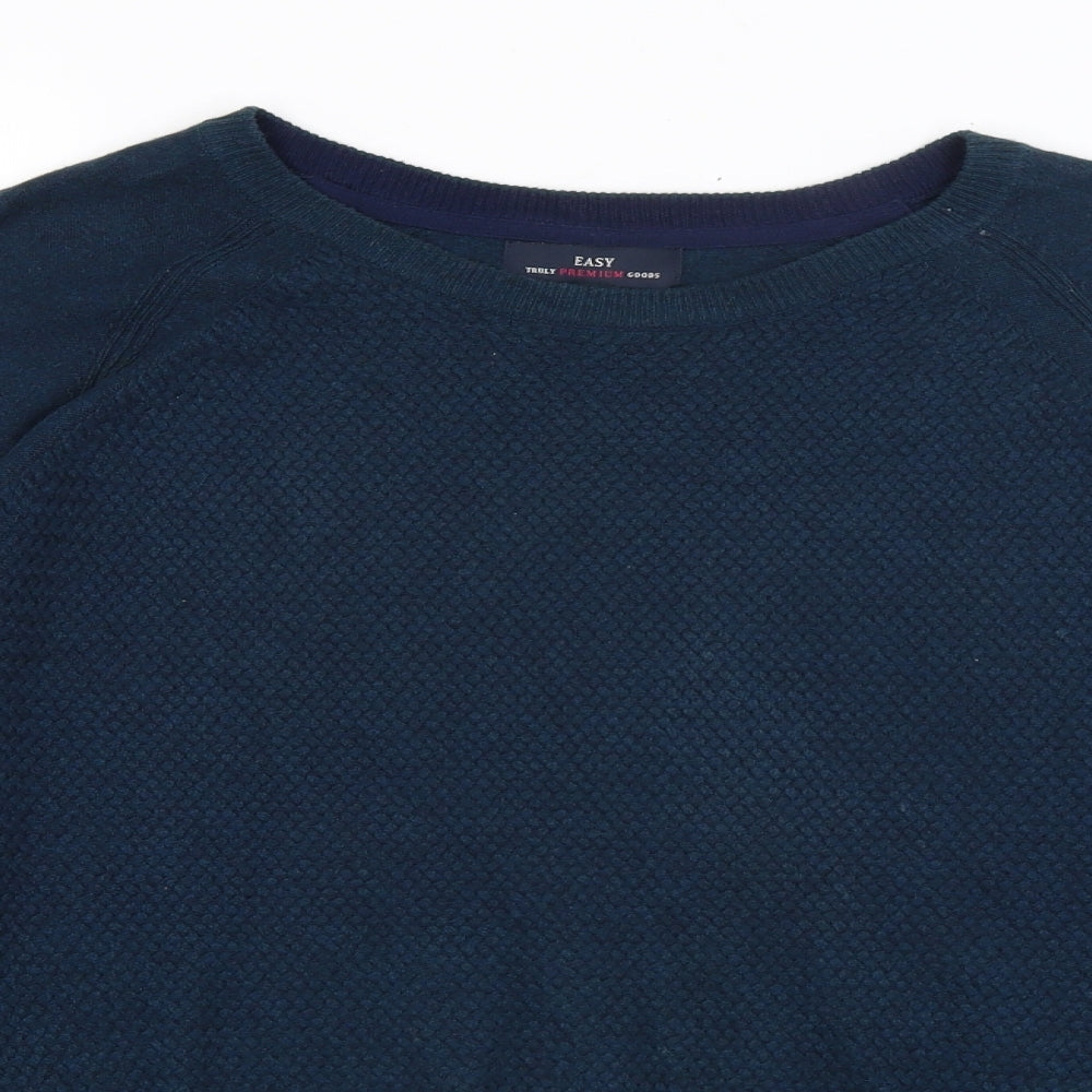 Easy Mens Blue   Pullover Jumper Size M