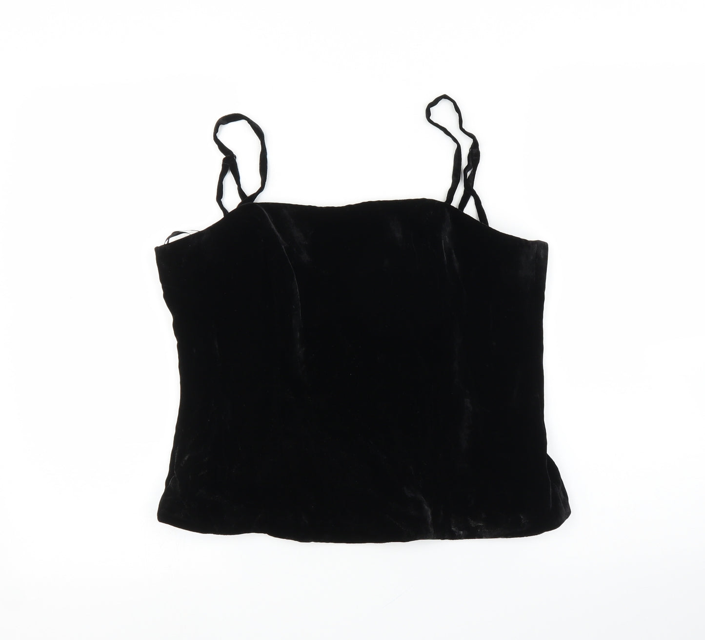 August Silk Womens Black  Velvet Camisole Blouse Size 16  - Corset
