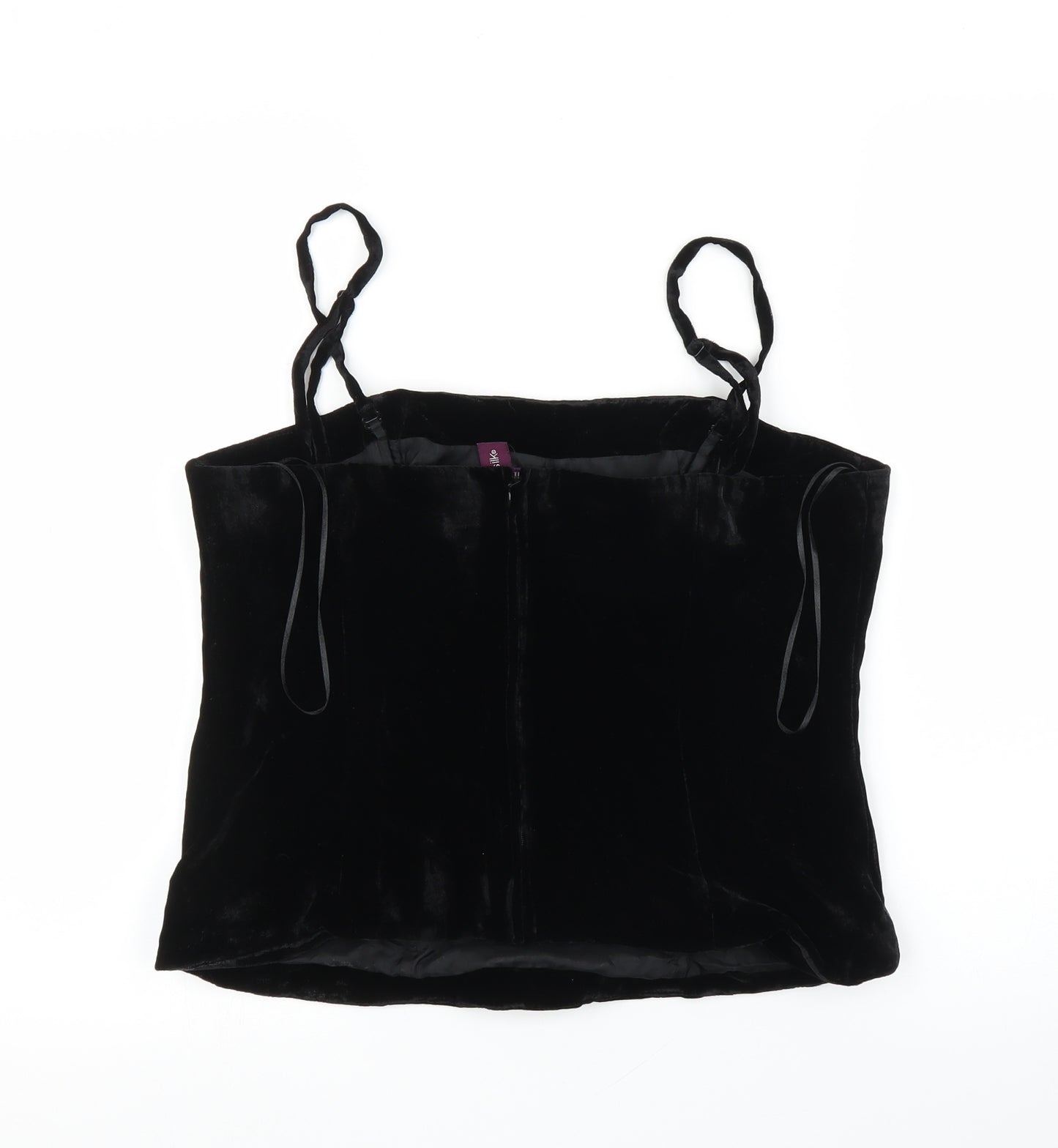 August Silk Womens Black  Velvet Camisole Blouse Size 16  - Corset