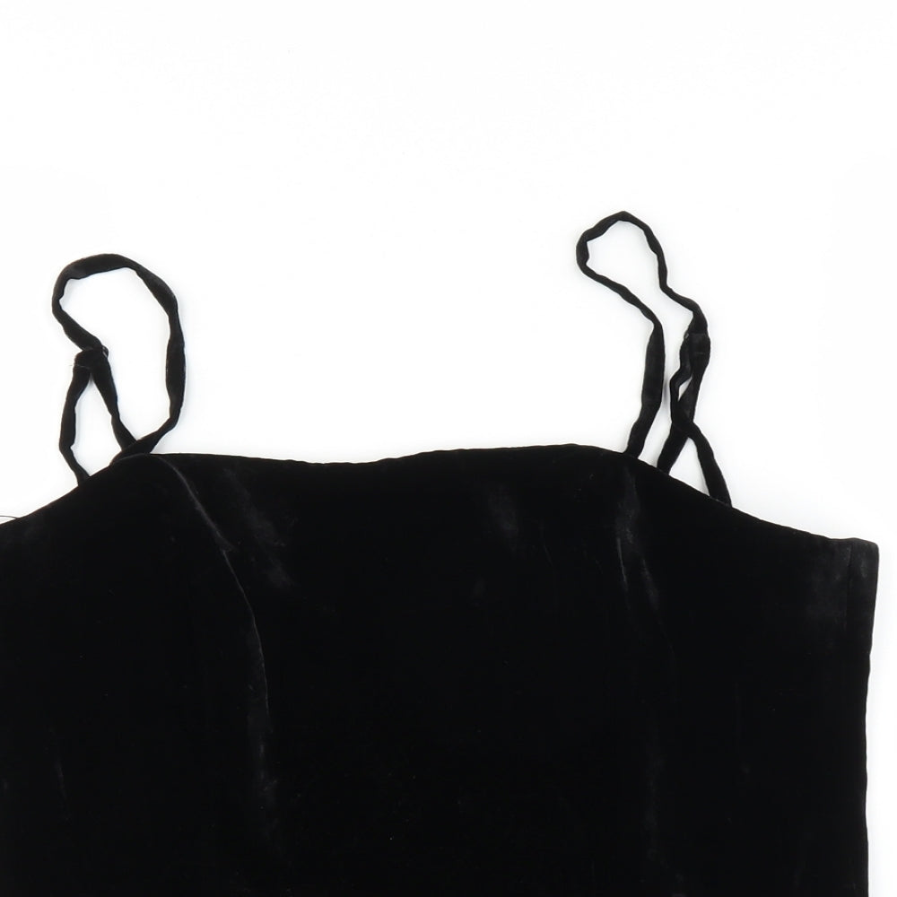 August Silk Womens Black  Velvet Camisole Blouse Size 16  - Corset