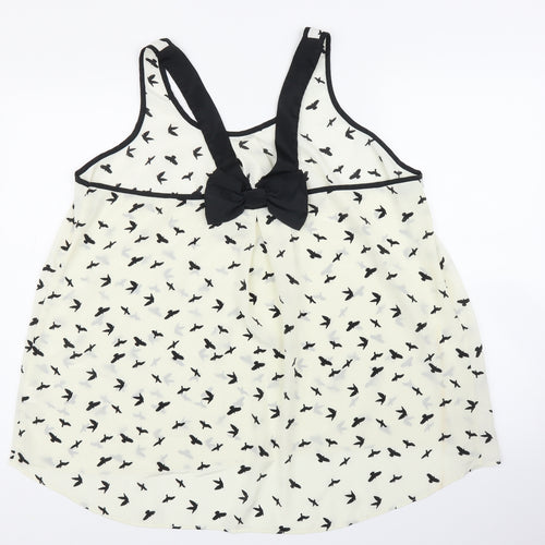 Primark Womens Ivory Animal Print  Basic Blouse Size 20  - Birds