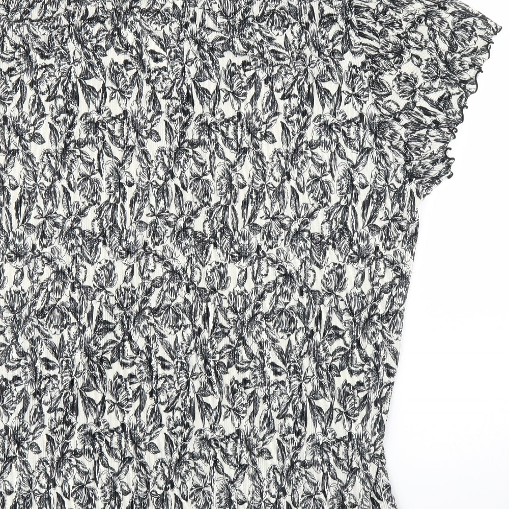 BHS Womens Ivory Floral  Basic Blouse Size 18