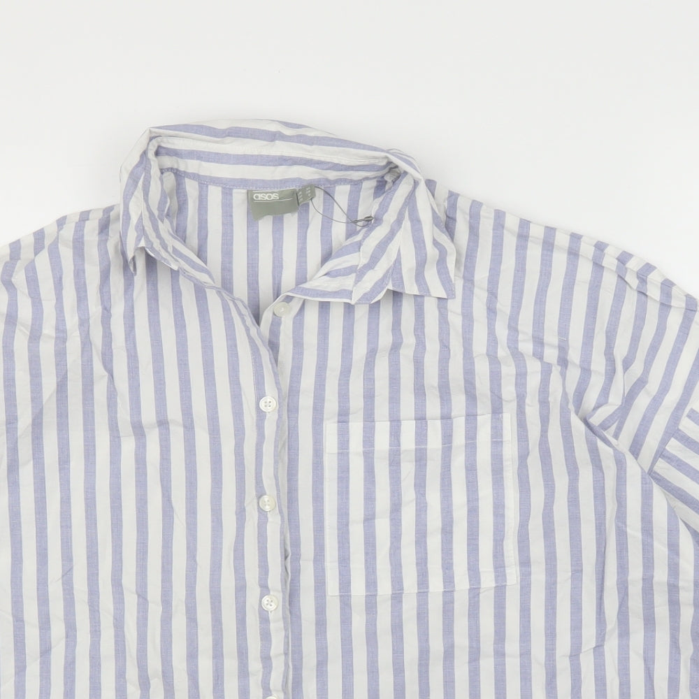 ASOS Womens Blue Striped  Basic Blouse Size 10