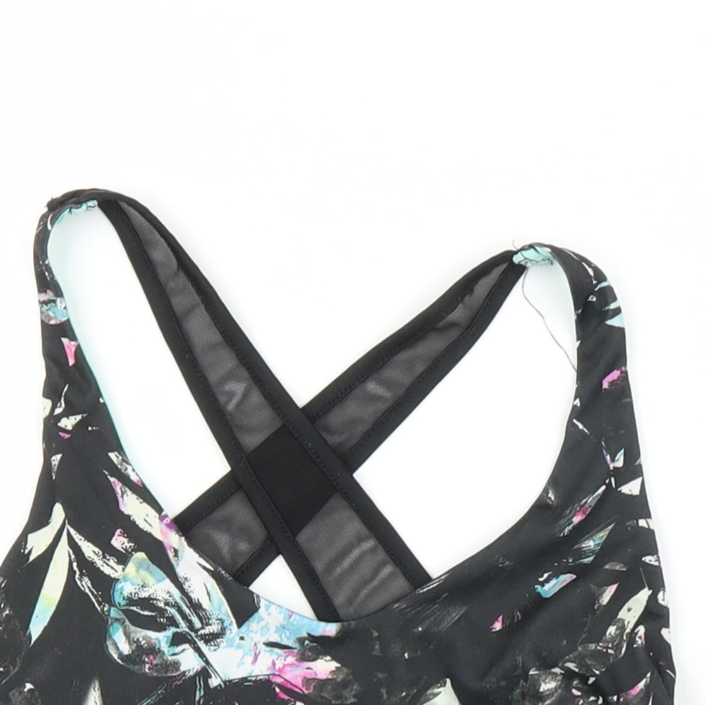 Primark Womens Black Floral  Basic Tank Size 6
