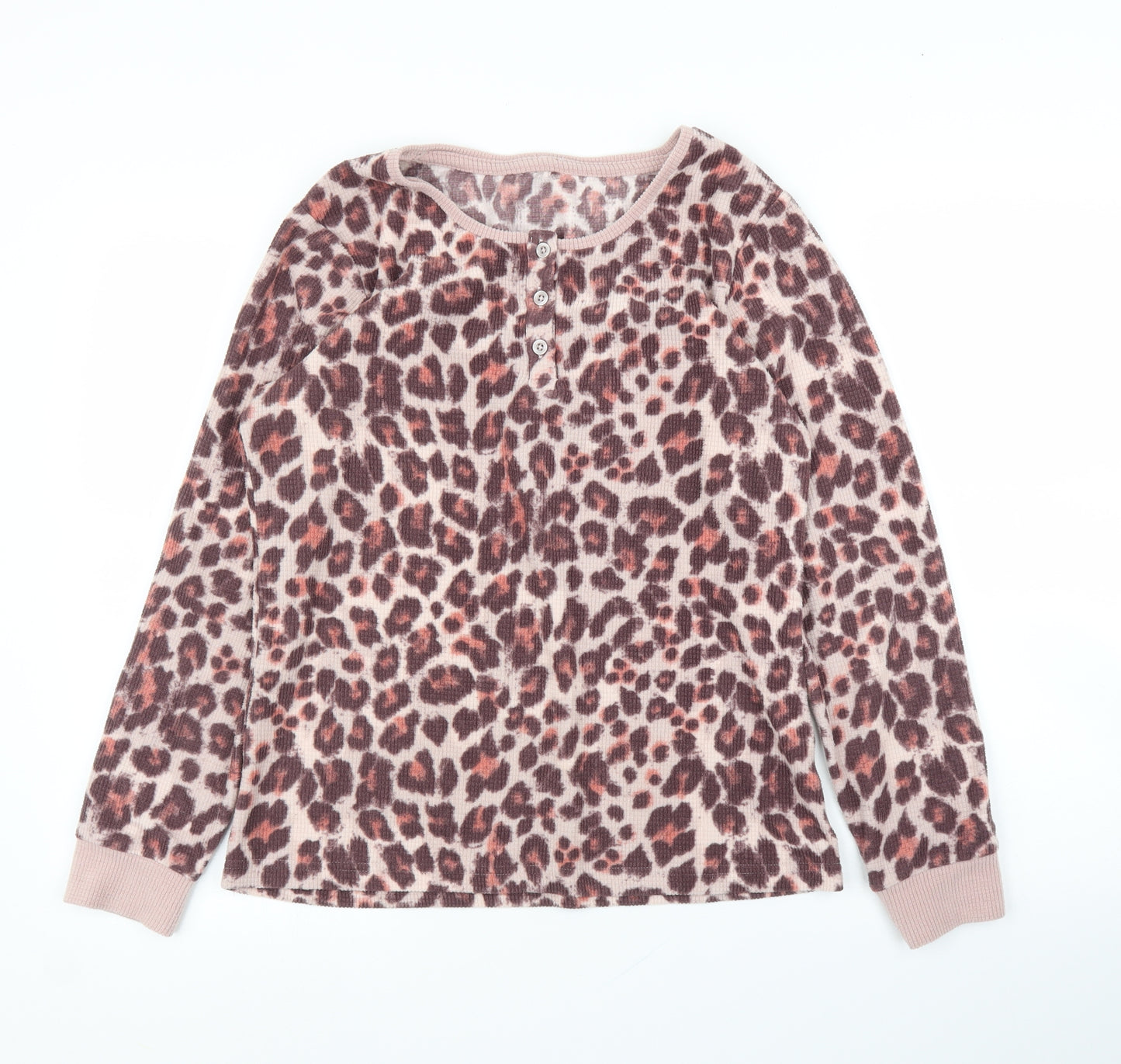 George Womens Pink Animal Print  Top Pyjama Top Size 14  - Leopard print