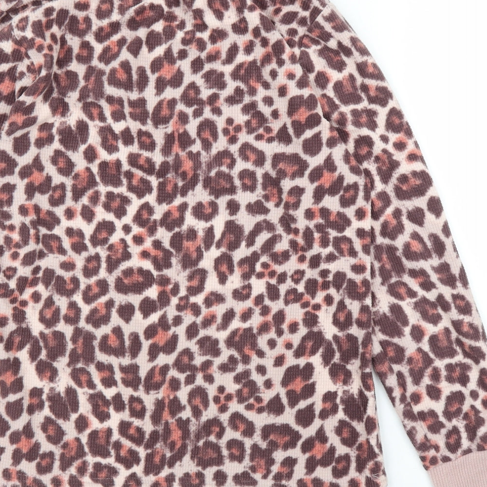 George Womens Pink Animal Print  Top Pyjama Top Size 14  - Leopard print