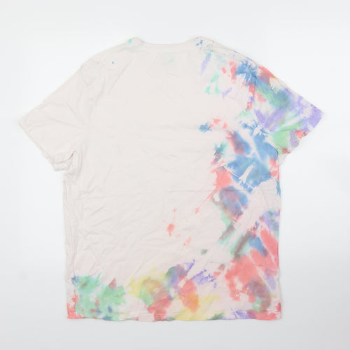 George Mens White    T-Shirt Size L  - Tye-Die