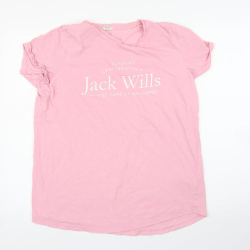 Jack Wills Mens Pink    T-Shirt Size M