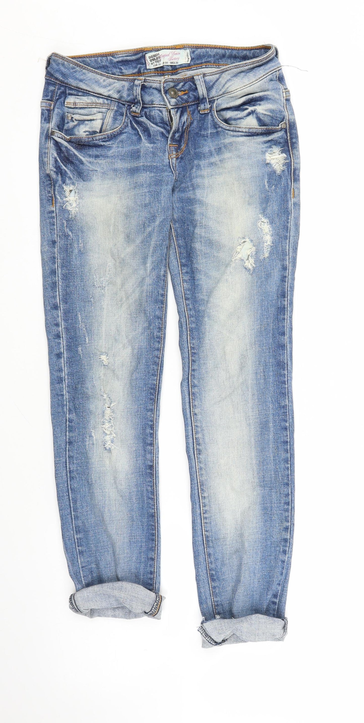 TRF Womens Blue  Denim Mom Jeans Size 10 L25 in