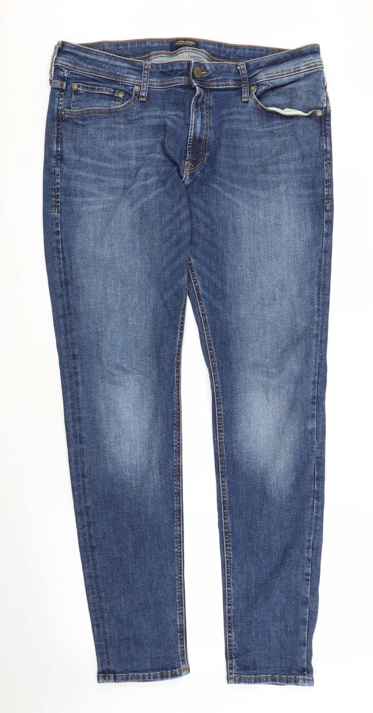 JACK & JONES Mens Blue  Denim Straight Jeans Size 36 in L31 in