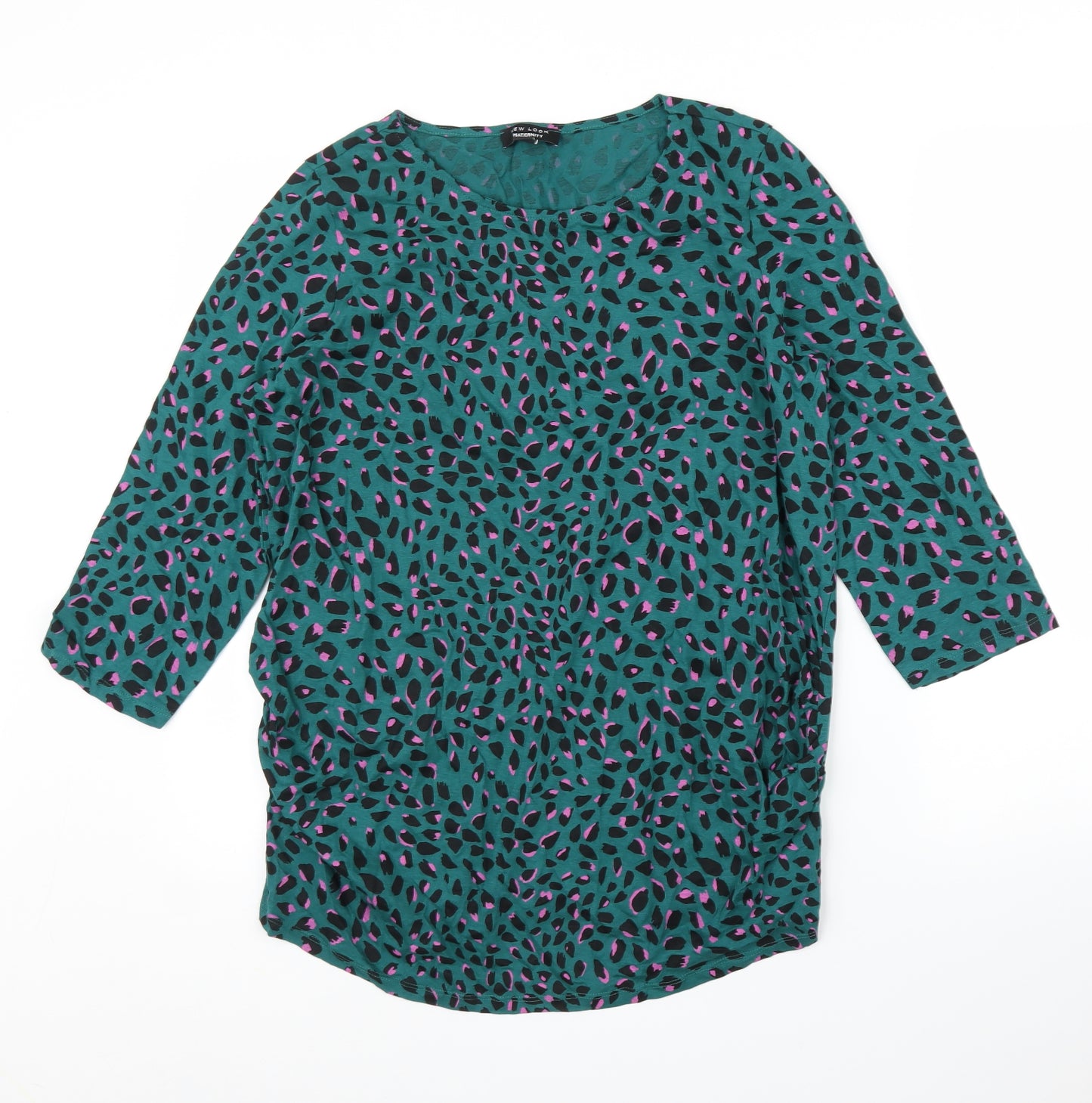 New Look Womens Green Animal Print  Basic Blouse Size 16  - Leopard print