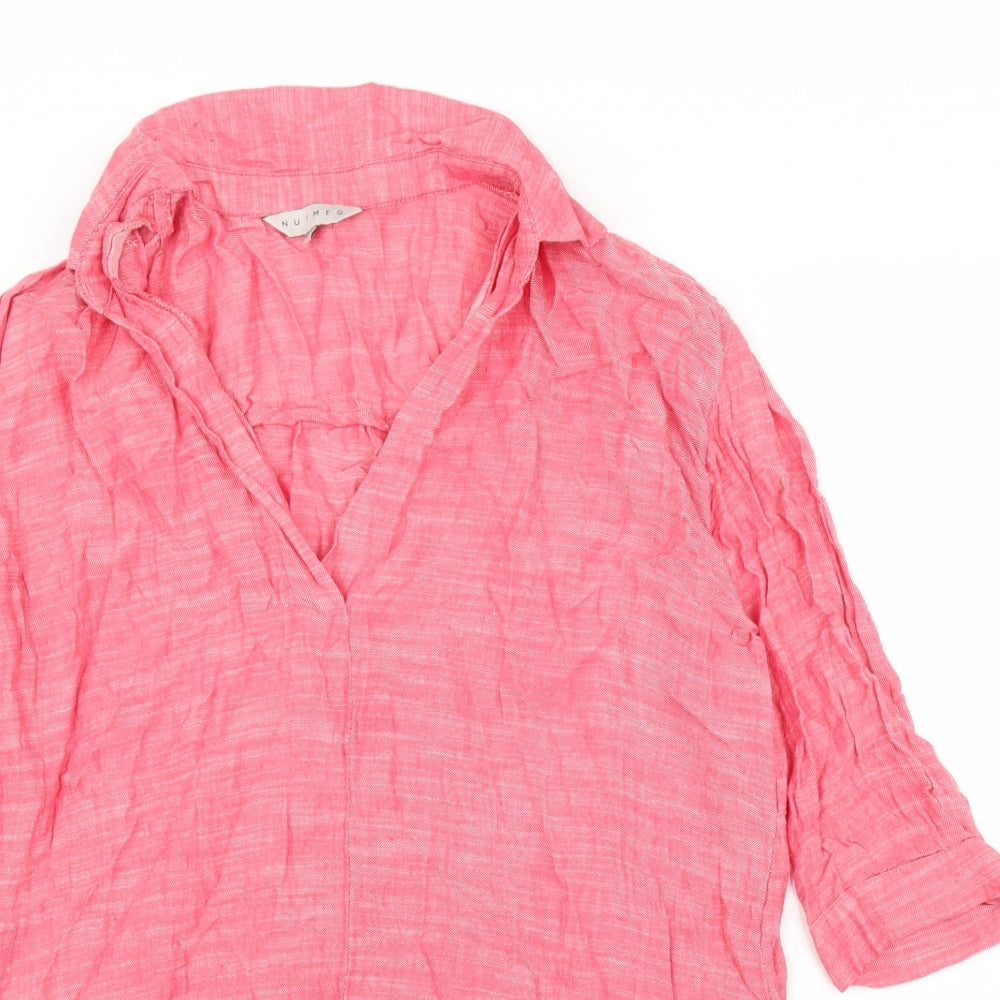 Nutmeg Womens Pink   Tunic Blouse Size 16