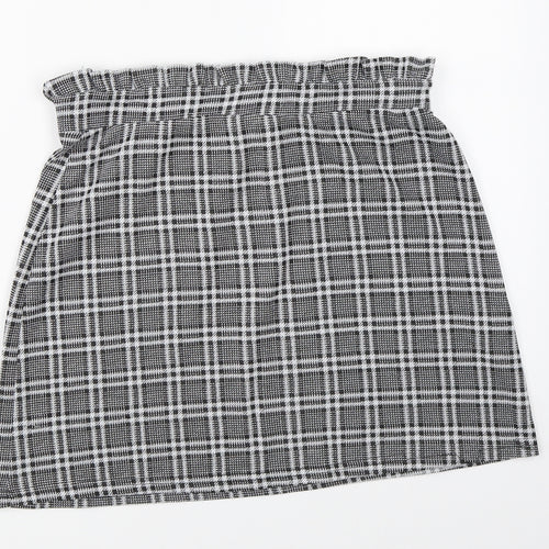 New Look Womens Grey Check  Mini Skirt Size 12