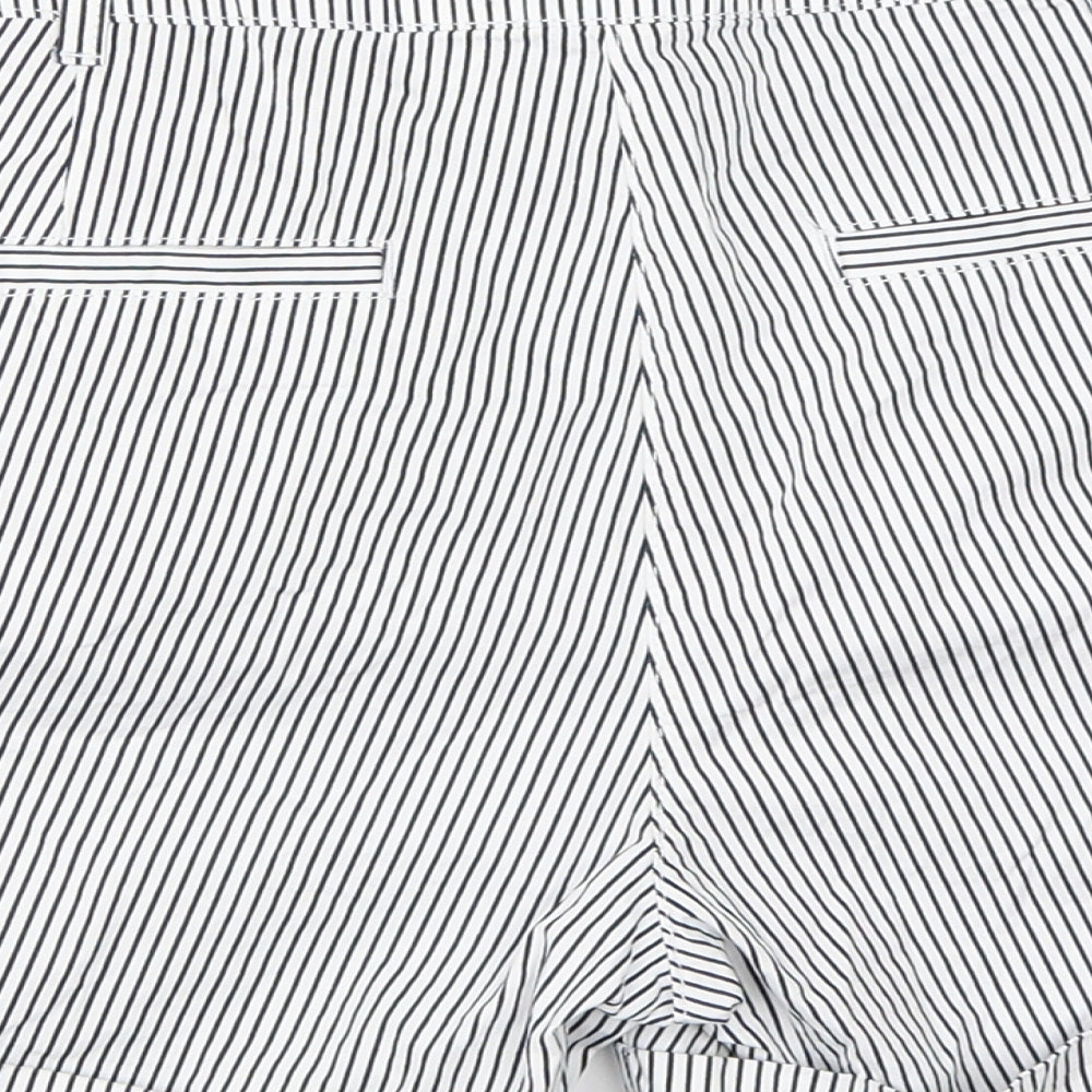 Dorothy Perkins Womens White Striped  Bermuda Shorts Size 10