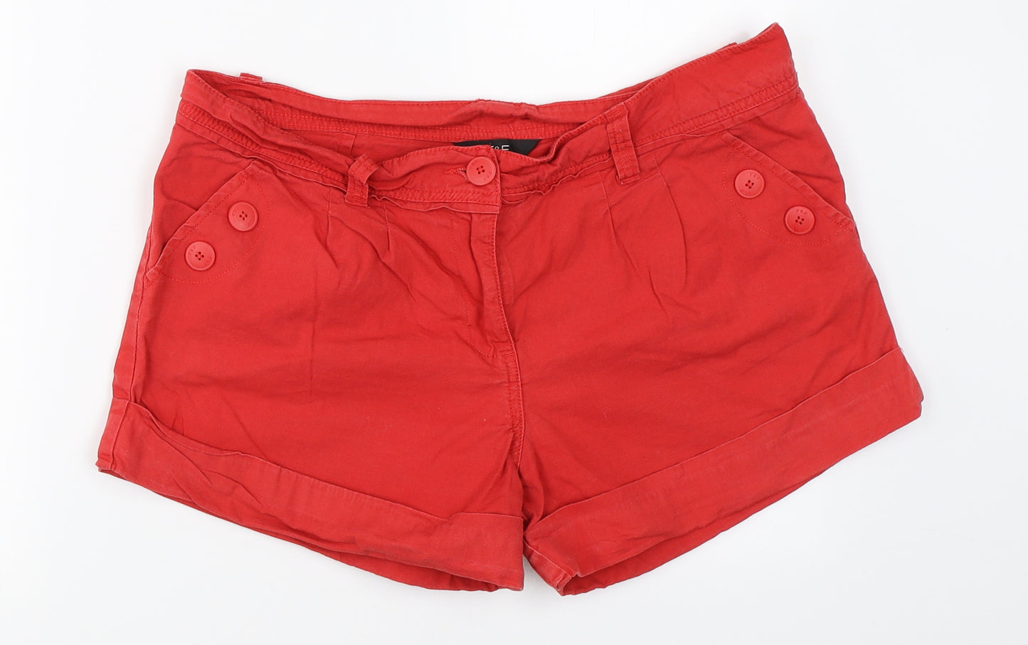 F&F Womens Red   Hot Pants Shorts Size 14