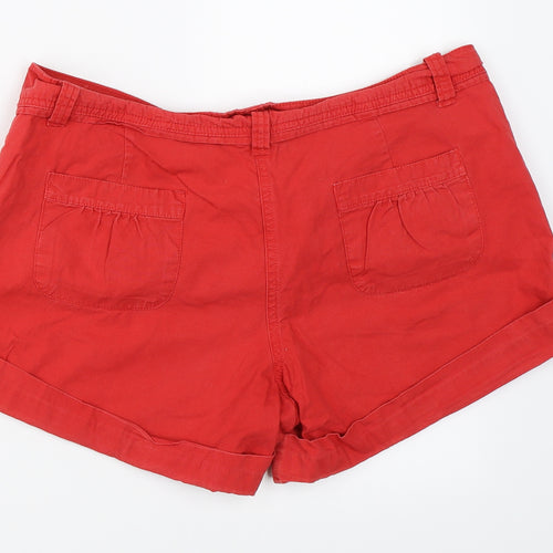 F&F Womens Red   Hot Pants Shorts Size 14