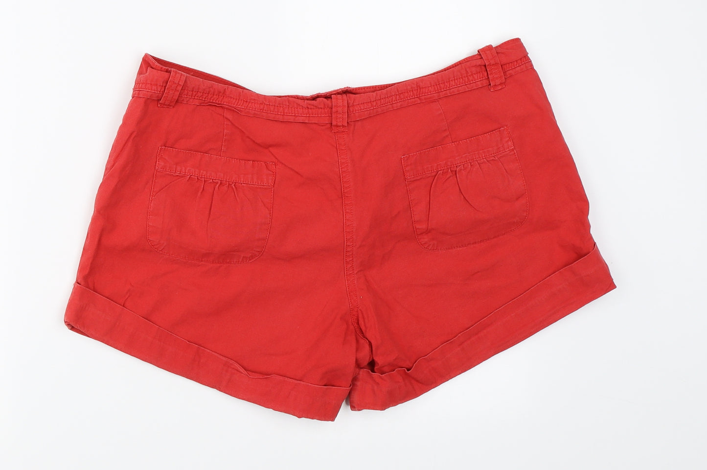 F&F Womens Red   Hot Pants Shorts Size 14