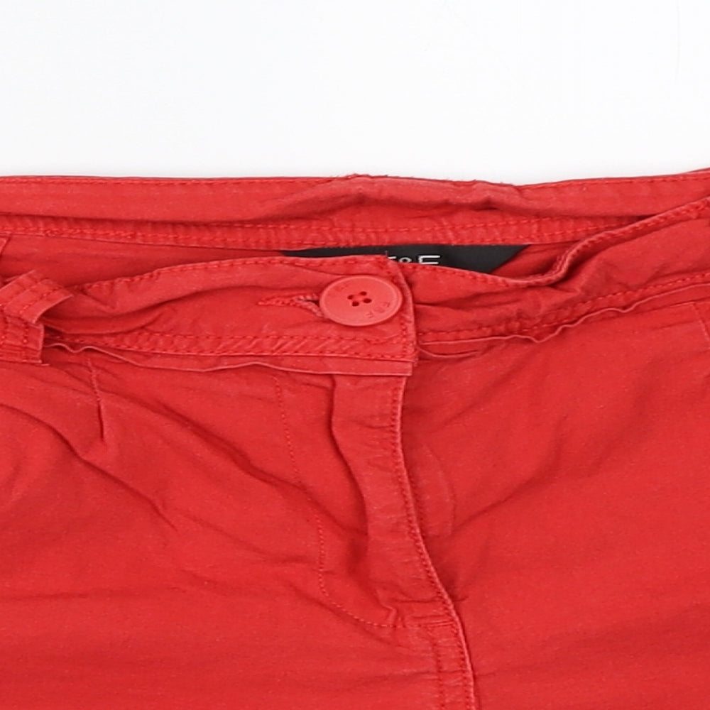 F&F Womens Red   Hot Pants Shorts Size 14