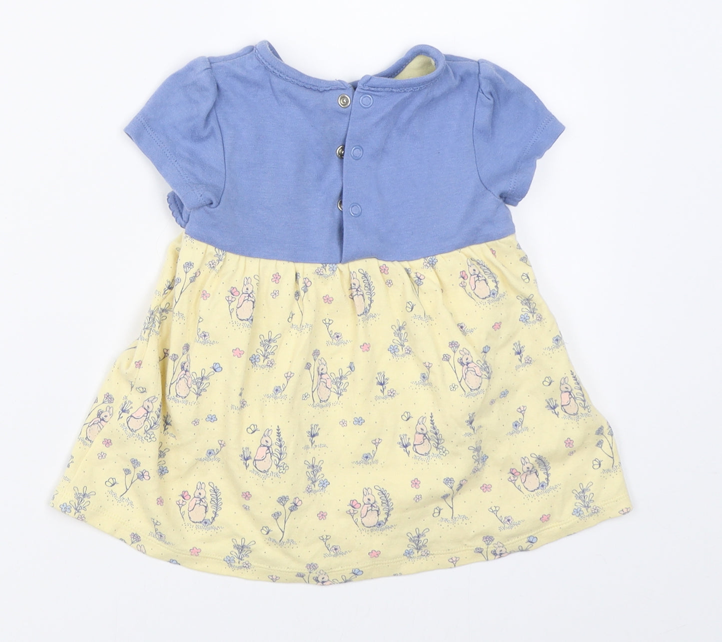 M&Co Girls Yellow   Fit & Flare  Size 6-9 Months  - Beatrix Potter Peter Rabbit