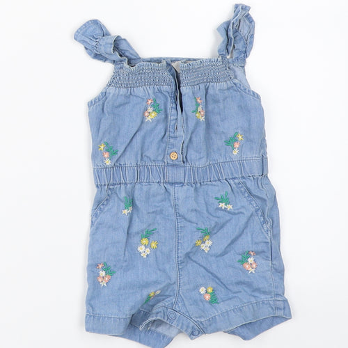 Primark Girls Blue  Denim Romper One-Piece Size 3-6 Months
