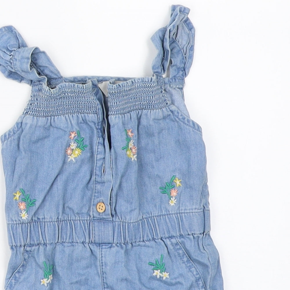 Primark Girls Blue  Denim Romper One-Piece Size 3-6 Months